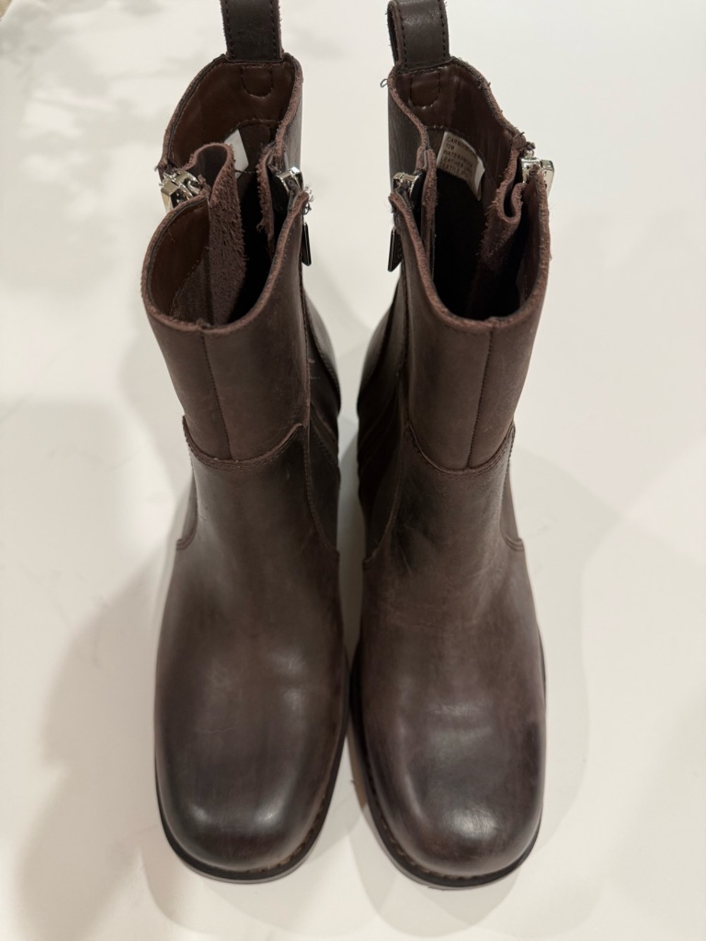 Blondo Dark Brown side zip Leather Ankle Boots waterproof NWT
